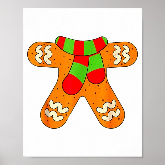 Gingerbread Man Shirt Adult Kids Men Women Cookie Poster (Voorkant)