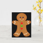 Gingerbread Man Shirt Christmas Cookie Baking Holi Kaart (Gele Bloem)