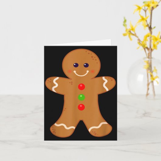 Gingerbread Man Shirt Christmas Cookie Baking Holi Kaart (Gele Bloem)