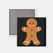 Gingerbread Man Shirt Christmas Cookie Baking Holi Magneet (Voorkant / Achterkant)