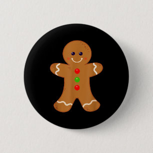 Gingerbread Man Shirt Kerst Koekjes Bakken Holi Ronde Button 5,7 Cm