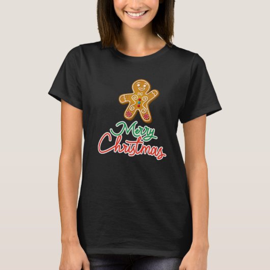 Gingerbread Man Shirt | Kerst T-shirt (Voorkant)