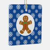 Gingerbread Man Sneeuwvlokken Kerstblauw Keramisch Ornament (Rechts)
