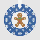 Gingerbread Man Sneeuwvlokken Kerstblauw Ornament (voorkant)