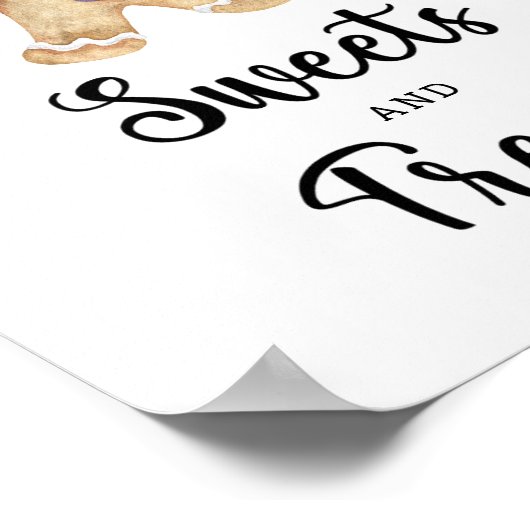 Gingerbread man - snoep en behandelt baby shower poster (Hoek)