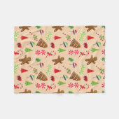 Gingerbread Man,Snoep en kerstman hoed Fleece Deken (Voorkant (Horizontaal))