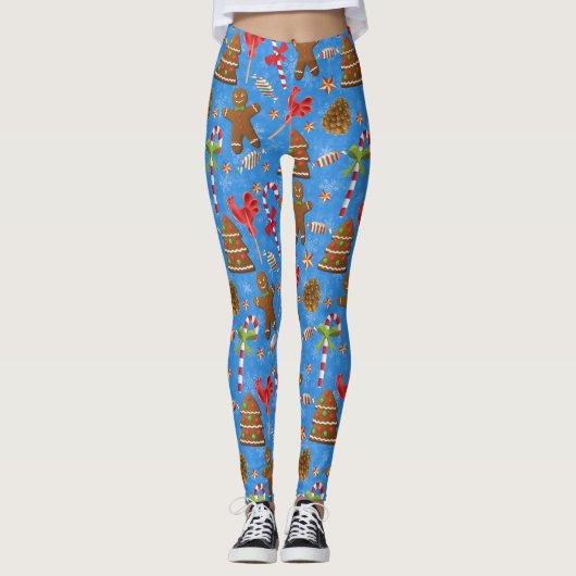 Gingerbread Man,Snoep en lolly Leggings (Voorkant)