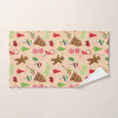 Gingerbread Man, Snoepgoed en kerstmannenhoed Bad Handdoek (Handdoek)