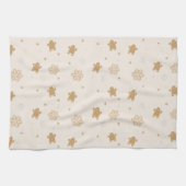 Gingerbread Man Snowflakes Kerstmispatroon Theedoek (Horizontaal)