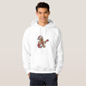 Gingerbread Man Speel Gitaar Elektrische Kerst Hoodie (Voorkant volledig)