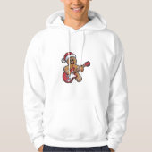 Gingerbread Man Speel Gitaar Elektrische Kerst Hoodie (Voorkant)