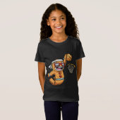 Gingerbread Man Spelen Basketbal Kerstmis Kerstmis T-shirt (Voorkant volledig)