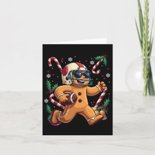 Gingerbread Man Spelen Football Christmas Xmas Ki Kaart