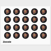 Gingerbread Man Spelen Thaise Boksen Kerstmis Ronde Sticker (Vel)