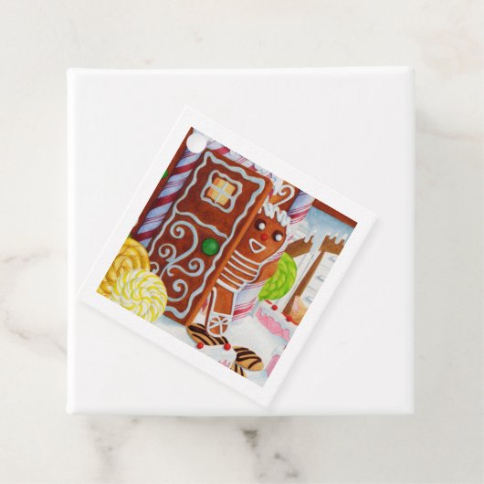 GINGERBREAD MAN Square Gift Labels (In situ)