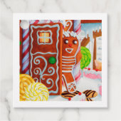 GINGERBREAD MAN Square Gift Labels (Voorkant)