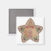 Gingerbread Man Star Magneet (Voorkant / Achterkant)