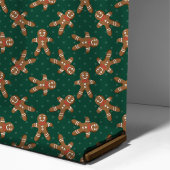 Gingerbread Man Stippen op groene Kerstmis Stof