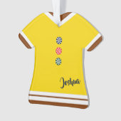 Gingerbread Man Suit Gele Kerstmis Figurine Ornament (voorkant)