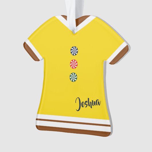 Gingerbread Man Suit Gele Kerstmis Figurine Ornament (voorkant)