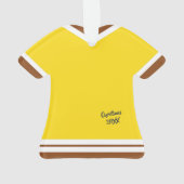 Gingerbread Man Suit Gele Kerstmis Figurine Ornament (achterkant)