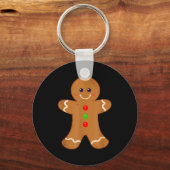 Gingerbread Man T-shirt Kerst Koekjes Bakken Holi Sleutelhanger (Voorkant)