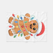 Gingerbread Man Tangled Christmas Lights  Fleece Deken (Voorkant (Horizontaal))