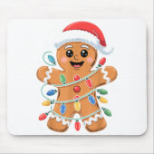 Gingerbread Man Tangled Christmas Lights  Muismat (Voorkant)