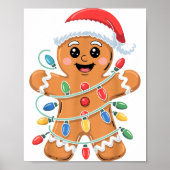 Gingerbread Man Tangled Christmas Lights  Poster (Voorkant)