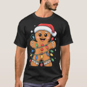 Gingerbread Man Tangled Christmas Lights  T-shirt (Voorkant)