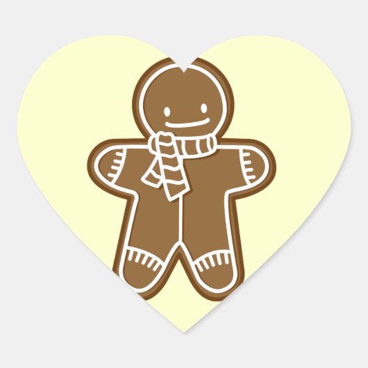 Gingerbread man tas hart sticker (Voorkant)