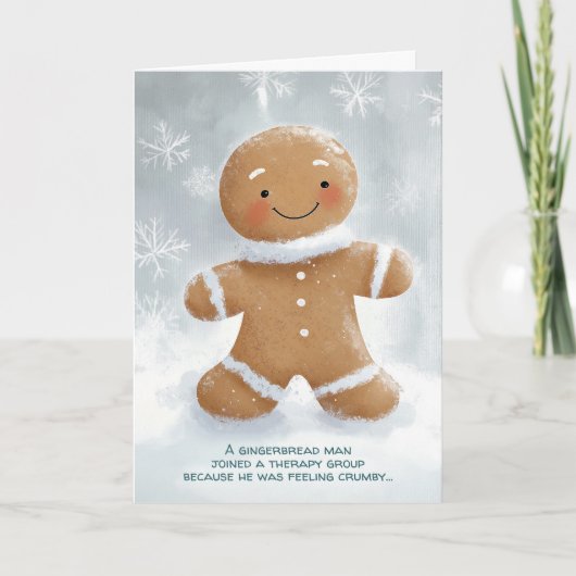 Gingerbread Man Therapie Kerstmis Kaart (Voorkant)