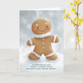 Gingerbread Man Therapie Kerstmis Kaart (Gele Bloem)