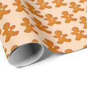 Gingerbread Man Traditionele Schattigee kerstvakan Cadeaupapier (Rol Hoek)