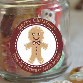 Gingerbread Man uit de kerstkeuken van Ronde Sticker