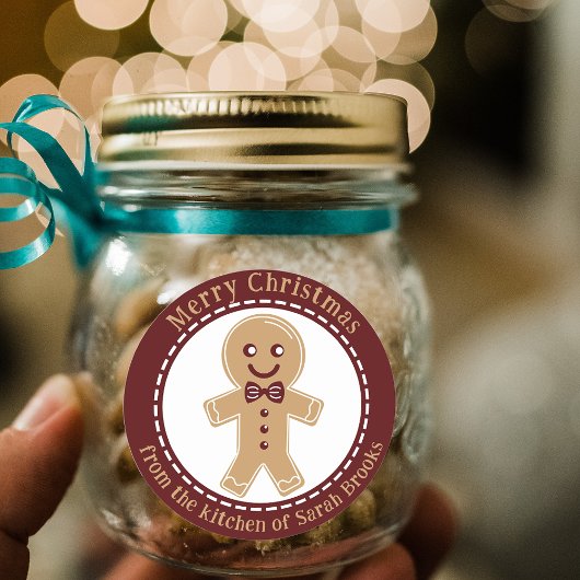 Gingerbread Man uit de kerstkeuken van Ronde Sticker
