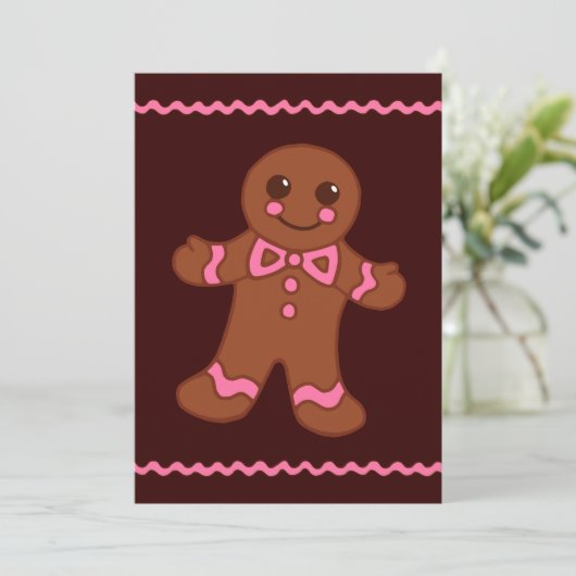 Gingerbread Man uitnodiging (Staand voorkant)