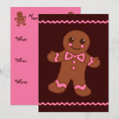 Gingerbread Man Uitnodigingen (Voorkant / Achterkant)