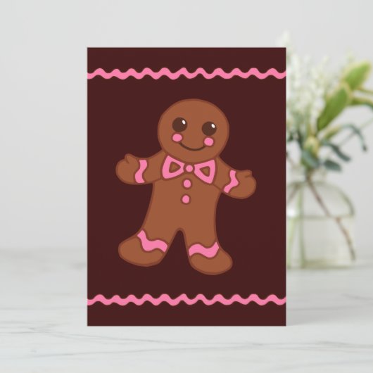 Gingerbread Man Uitnodigingen (Staand voorkant)