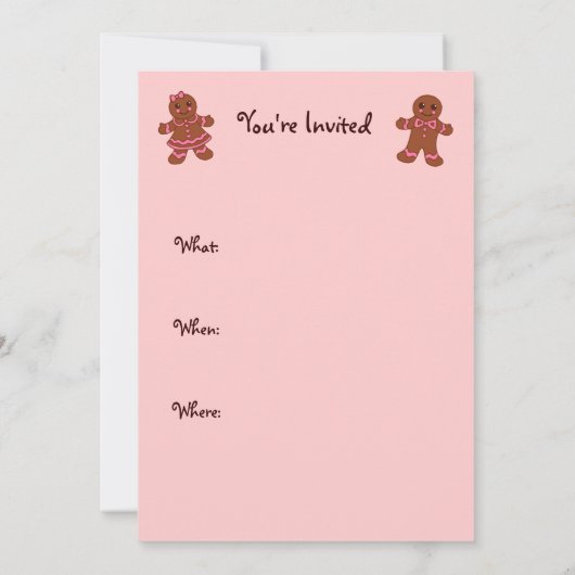 Gingerbread Man Uitnodigingen (Achterkant)