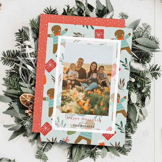 Gingerbread Man Vakantie Fotokaart Kaart