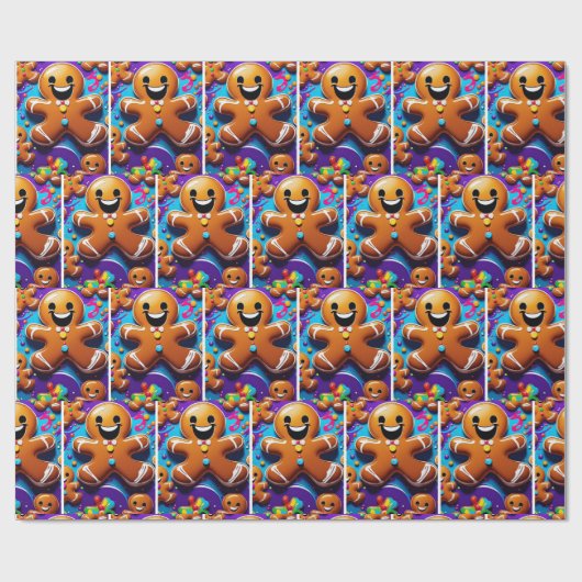 Gingerbread man vakantie inpakpapier (Vlak)