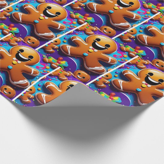 Gingerbread man vakantie inpakpapier (Hoek)