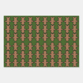 Gingerbread Man Vakantie Inpakpapier Vel (Voorkant 2)