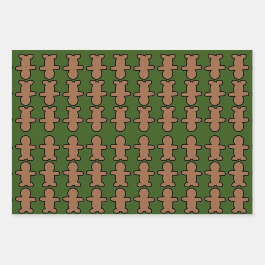 Gingerbread Man Vakantie Inpakpapier Vel (Voorkant 2)