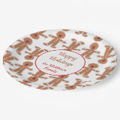 Gingerbread Man Vakantie Papieren Bordje (Gekanteld)