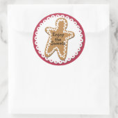 Gingerbread Man Vakantie Sticker (Tas)
