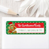 Gingerbread Man Vakantie Whisical Kerstmis Etiket (Insitu)