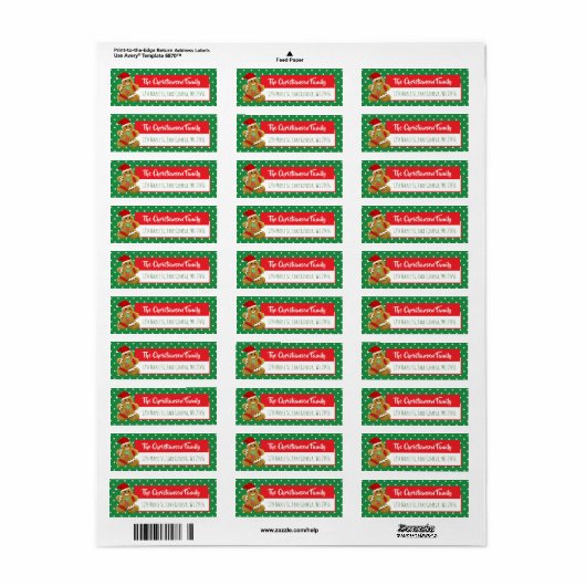 Gingerbread Man Vakantie Whisical Kerstmis Etiket (Full Sheet)