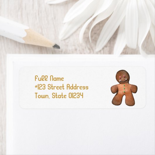Gingerbread Man Verzendlabels Etiket (Insitu)